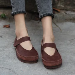 Scarpe da donna retrò in pelle bovina retrò scarpe da esterno Lefu in vera pelle naturale scarpe per anziani pompe per la prevenzione della salute e degli odori