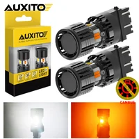 AUXITO 2 uds Canbus 3157 bombilla LED T25 P27W 3056 4156 P27/7W doble Color ámbar blanco Switchback lámpara de estacionamiento luz de señal de giro DRL