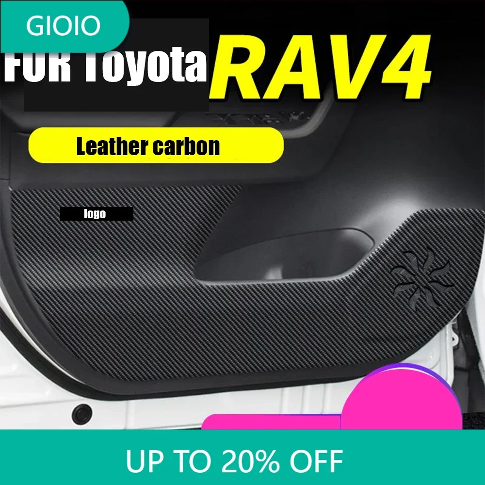 

For TOYOTA RAV4 RAV 4 XA50 2020-2024 Leather CARBON Garnish Car Door Anti-kick Pad Dust-proof Audio Speaker Decor Sticker