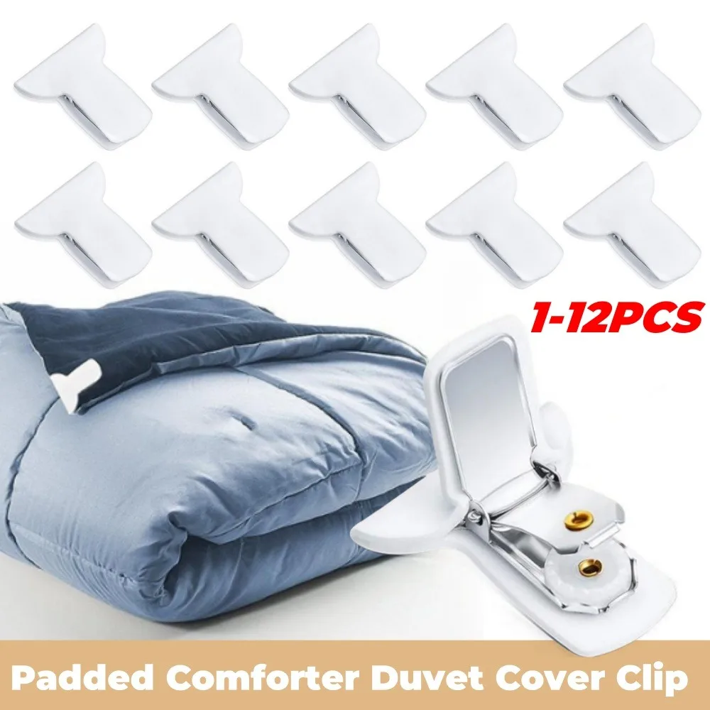 1-10PCS Padded Comforter Clips Strong Fixation Anti Slip Duvet Clips White Padded Clips for Prevents Moving Inside Duvet Cover