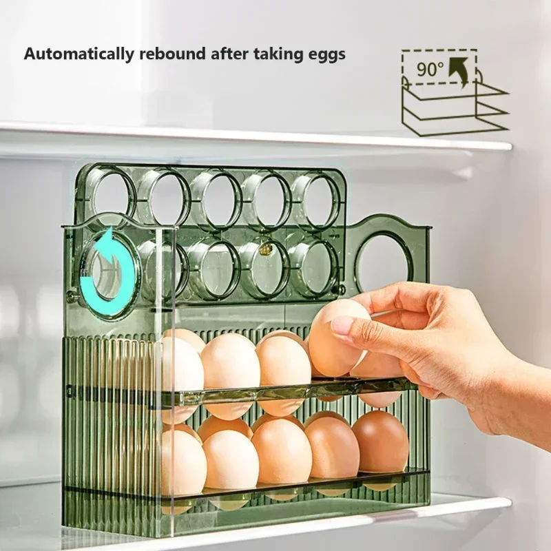 Kitchen Egg Rack Holder Storage Box Egg Basket Container Organizer Home Refrigerator Egg Dispenser Multi-layer Food Containers