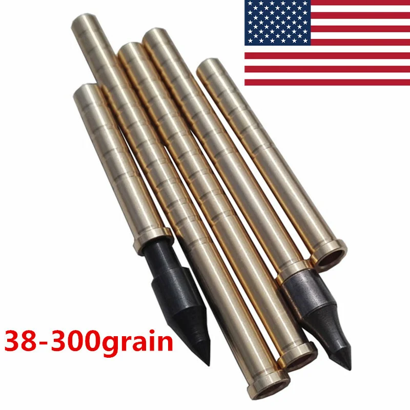 

Archery Arrow Inserts Copper 38/50/100/150/200/250/300 Grain Brass for ID 6.2mm Arrow Shaft Bow Arrow Shooting Hunting,12pcs