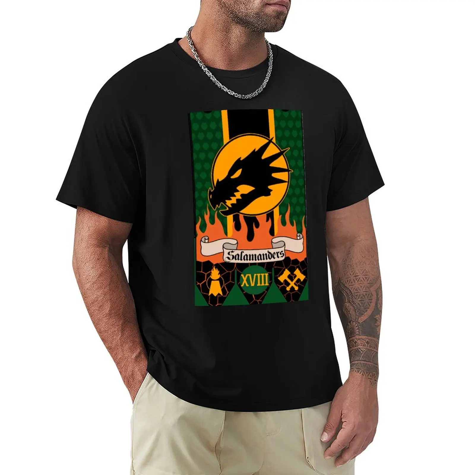 Salamanders Banner T-Shirt cotton t shirt man T-Shirt