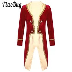 Kids Boys Prince Coat Carnival Costume Long Sleeve Tuxedo Jacket Baby Toddlers Vintage Royal Court Halloween Cosplay Theme Party