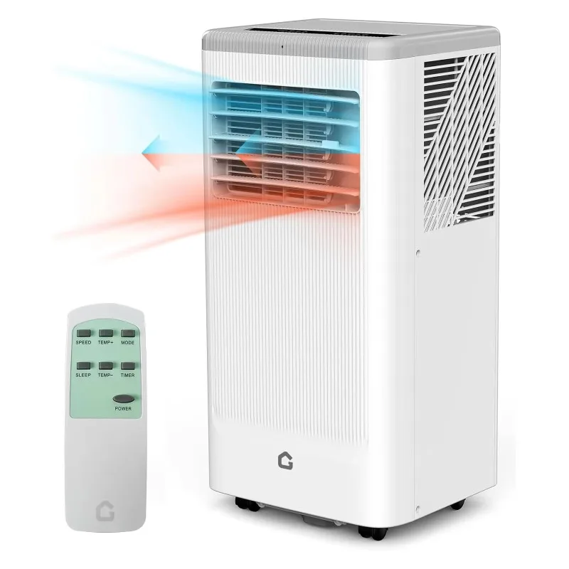 10000 BTU Portable AC Unit · Heater, Fan & Dehumidifier Modes, Mobile Air Conditioner For Indoor Household Temperature Control