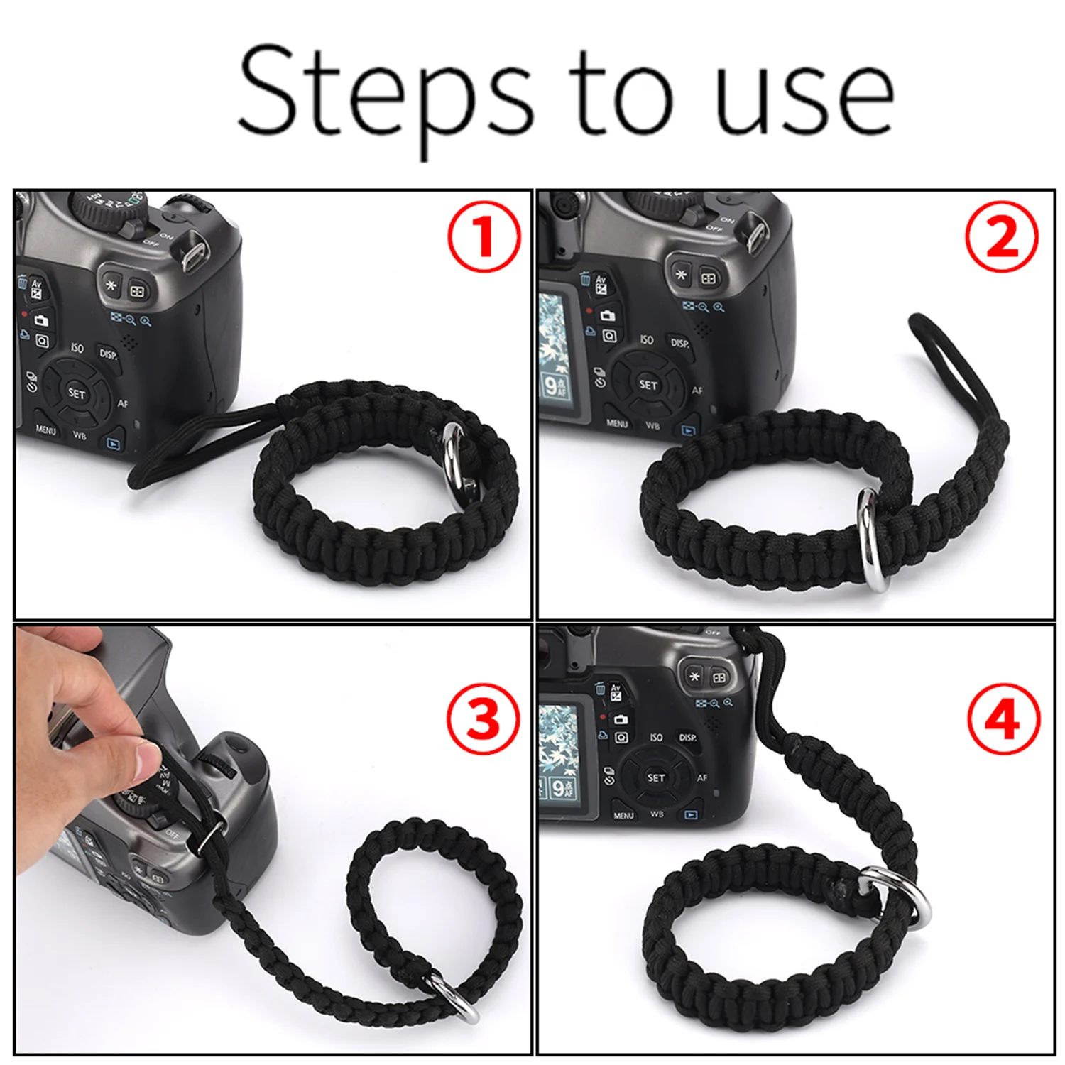 Quick Release Connector With Base for Sony Canon Nikon Fujifilm Olympus Leica SLR Camera Shoulder Strap Hand-Woven Wristband