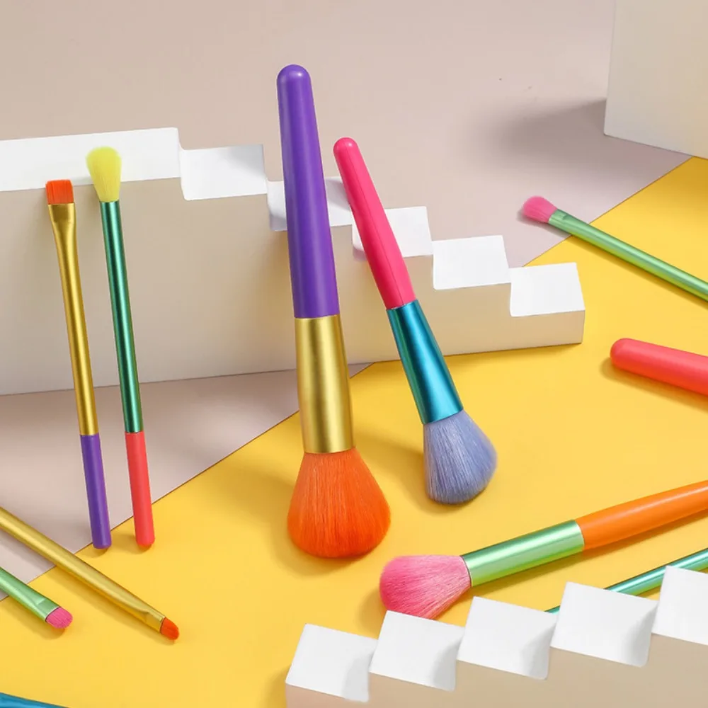 

15Pcs Synthetic Hair Makeup Brushes Set Professional Rainbow Rainbow Makeup Brushes Colorful Cosmetic