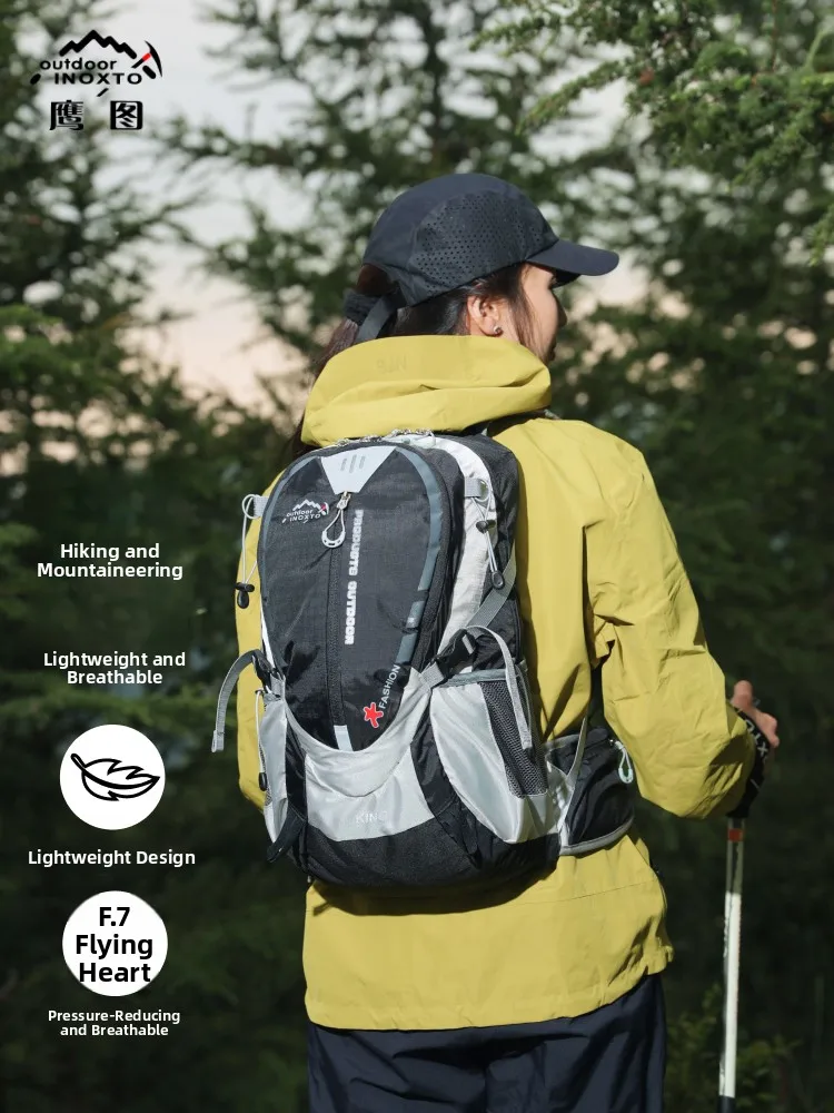 Outdoor Climbing Bag Inoxot South Wind Waterproof Anti-tear Large Capacity Pressure Relief Backpack Men Women Travel Double S...