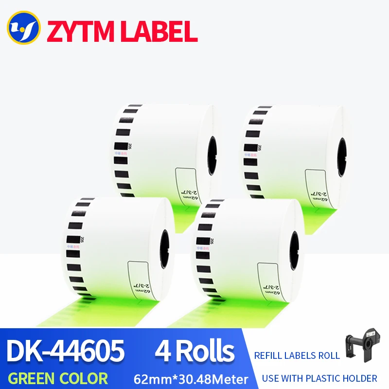 4 Rolls Yellow Brother Generic DK-44605 Label Continuous Compatible for QL-570/580/700/710/720NW Thermal Printer DK-4605 DK44605