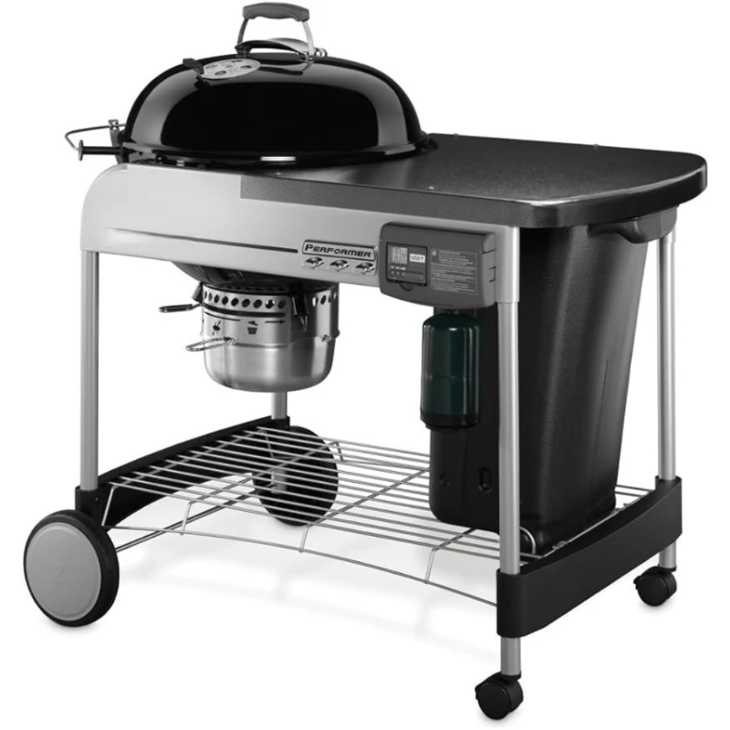 Nueva parrilla de carbón Weber Performer Deluxe, 22 pulgadas, sistema de encendido de gas Touch-N-Go, negro