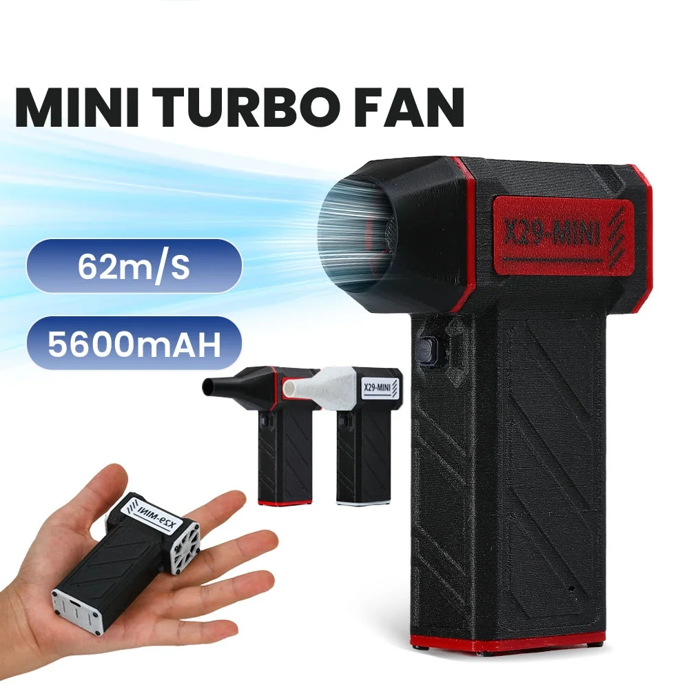 

Handheld Mini Turbo Jet Fan Powerful Violent Blower Wind Speed 62m/s Compressed Air Duster Electric Keyboard Car Cleaning Tool