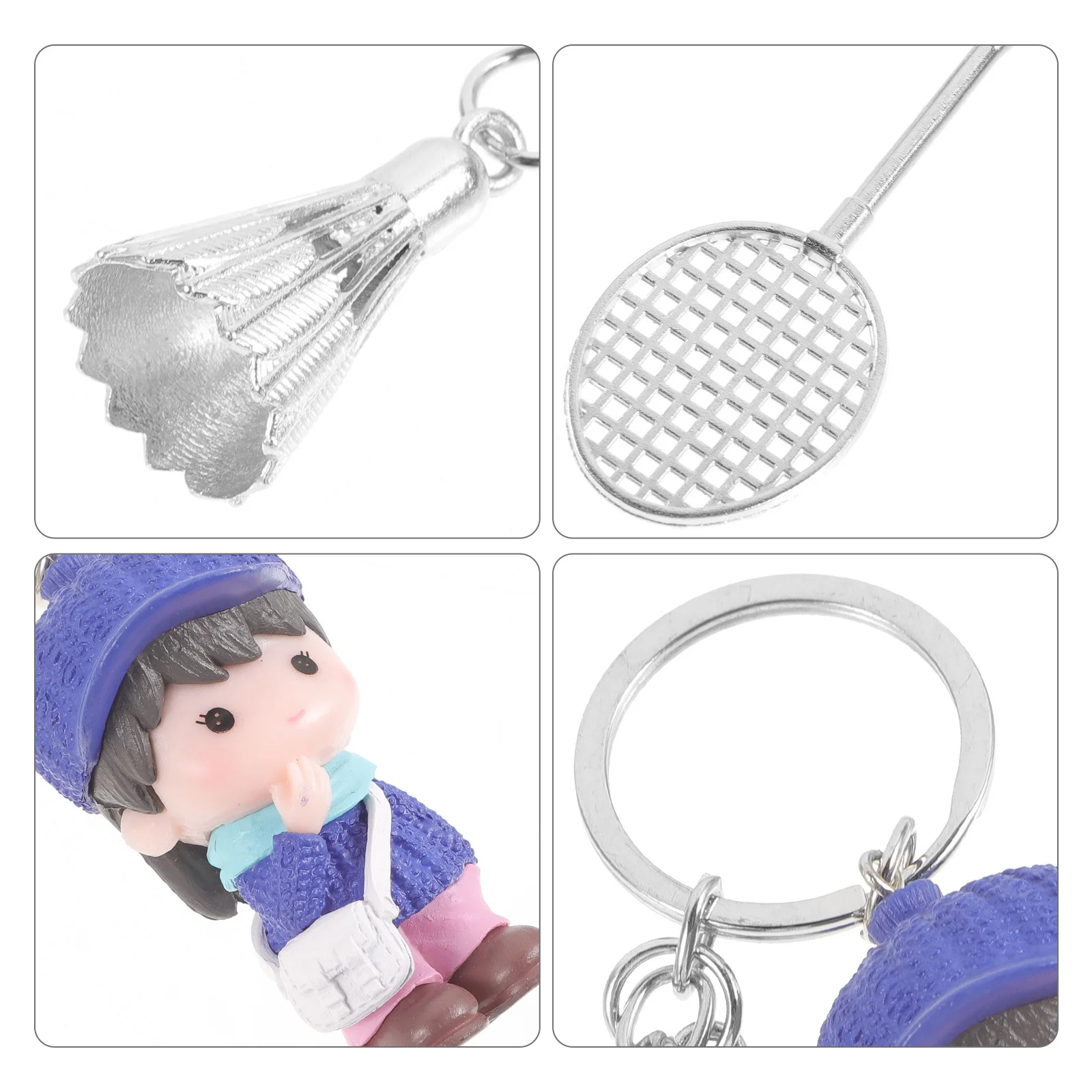 

Badminton Keychain PVC Cartoon Pendant Key Ring Bag Hanging Decoration Cute Sports Keychain Delicate Gift Cartoon Pendant