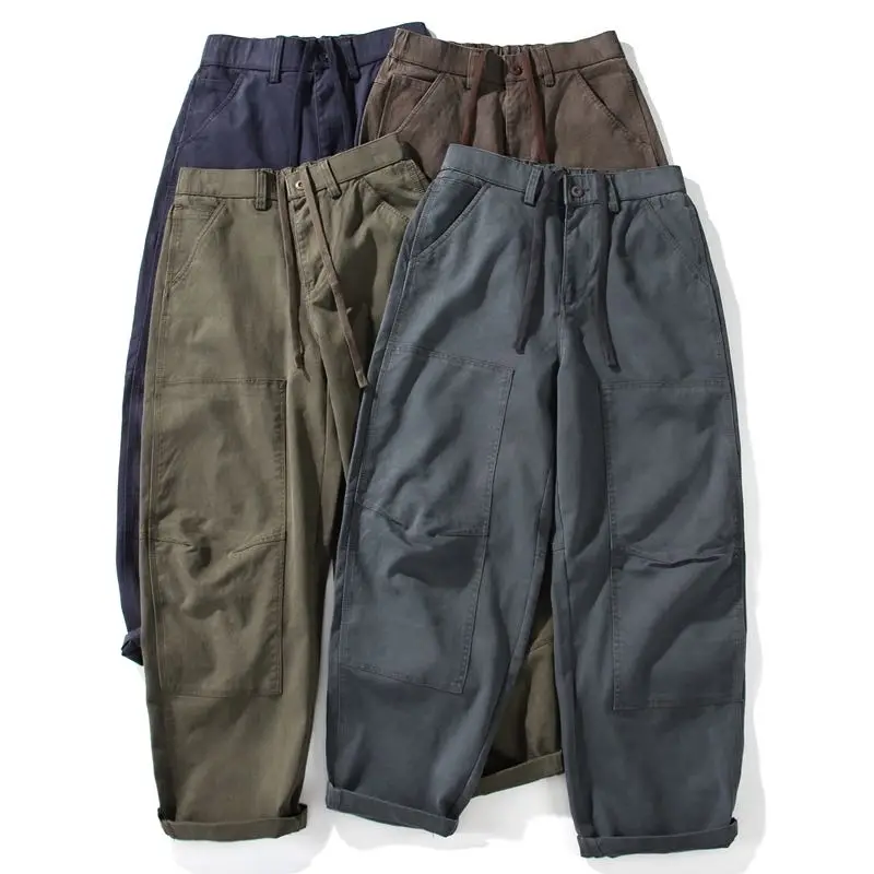 

Мужские брюки в японском ретро-стиле: свободные, прямые, широкие, повседневные, рабочие, модные, универсальные, удобные