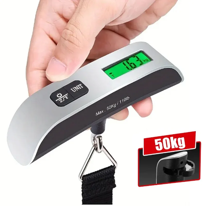 New Portable Scale Digital LCD Display 110lb/50kg Hanging Baggage Electronic Suitcase Travel Weighs Baggage Bag Weight Balance