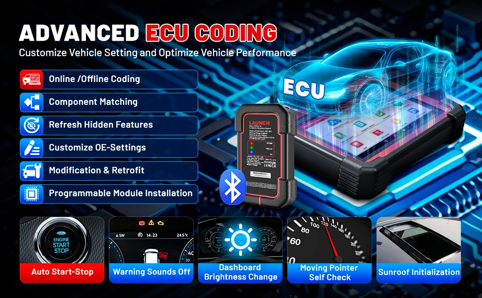 【Lebenslange kostenlose Nutzung】Launch X431 Crp919E Bt Elite OBD2-Scanner, bidirektionale Diagnosetools, ECU-Codierung, CANFD, DOIP, Vollsystem. – Detail 7