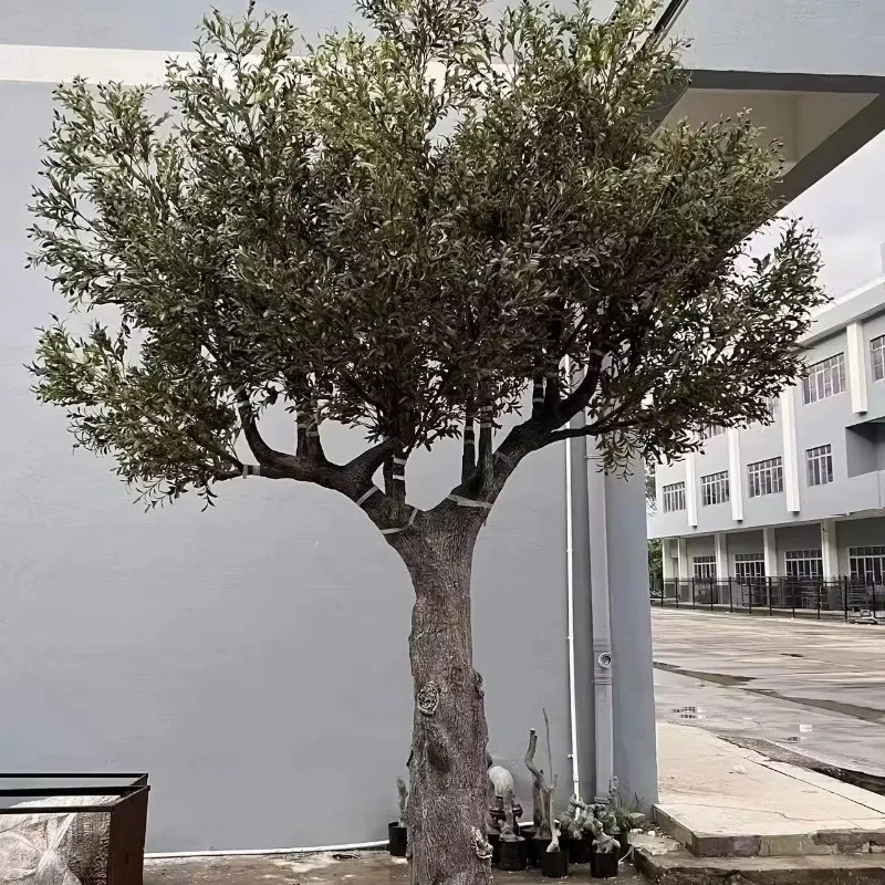 

Зеленое уличное большое искусственное дерево, искусственное оливковое дерево FAUX, искусственное для украшения ресторана