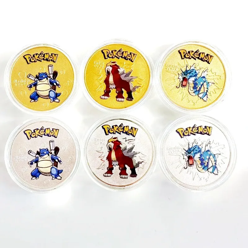 جديد كلاسيكي الرسوم المتحركة الكرتون جيب عملة التذكارية مجموعة Charizard و Eevee عملة ميدالية تذكارية لهدايا عيد الميلاد #6