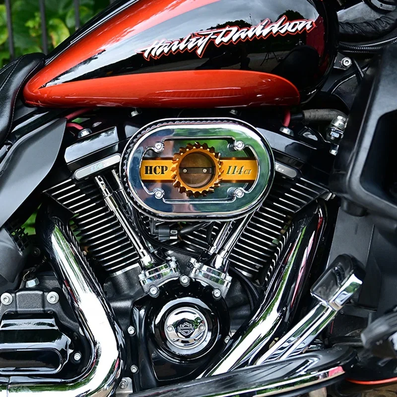 New HD Touring Softail PB Style Motorcycle Air Intakes See-Through Air Cleaner and Rebuilt Model Air-Oil Separator Filter