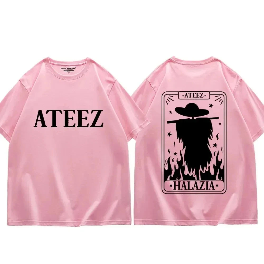 

Limited Edition Ateez Halazia Tarot Card Graphic T Shirts Men Women Harajuku Kpop T-shirt Fashion Vintage Short Sleeve T-shirts