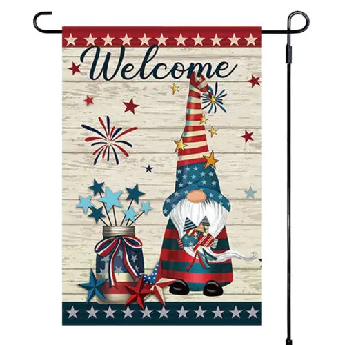 Super Tough Garden Flag - Firework Gnome - 12in x 18in