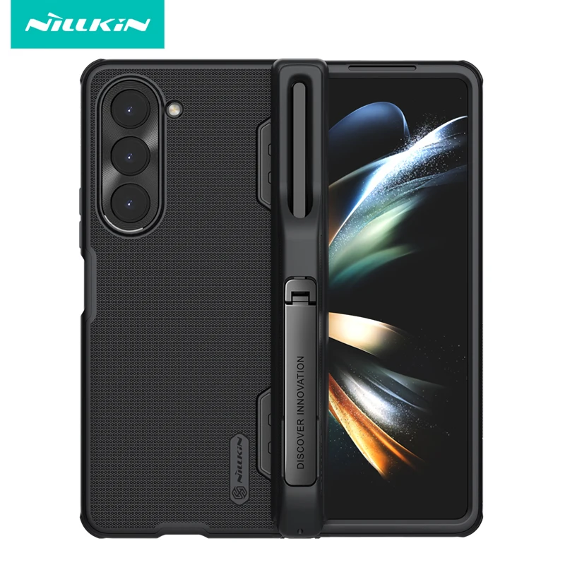 

For Samsung Galaxy Z Fold 5 Case NILLKIN Super Frosted Shield Folding Cover For Galaxy Z Fold 5 case With S-Pen Holder kickstand