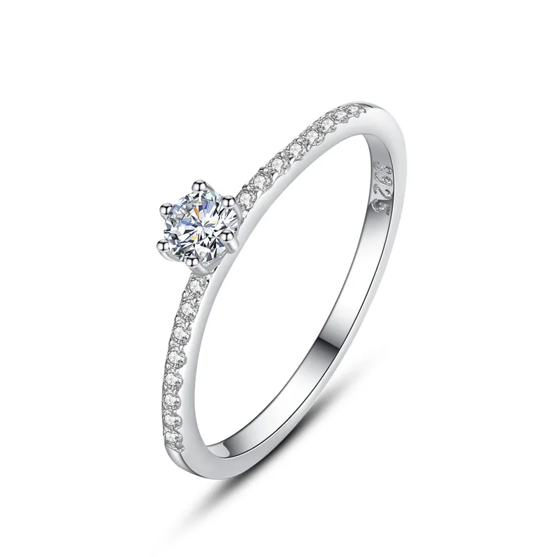 

Hot Sale Anillos De Compromiso High Quality Jewelry Women Silver Engagement Ring