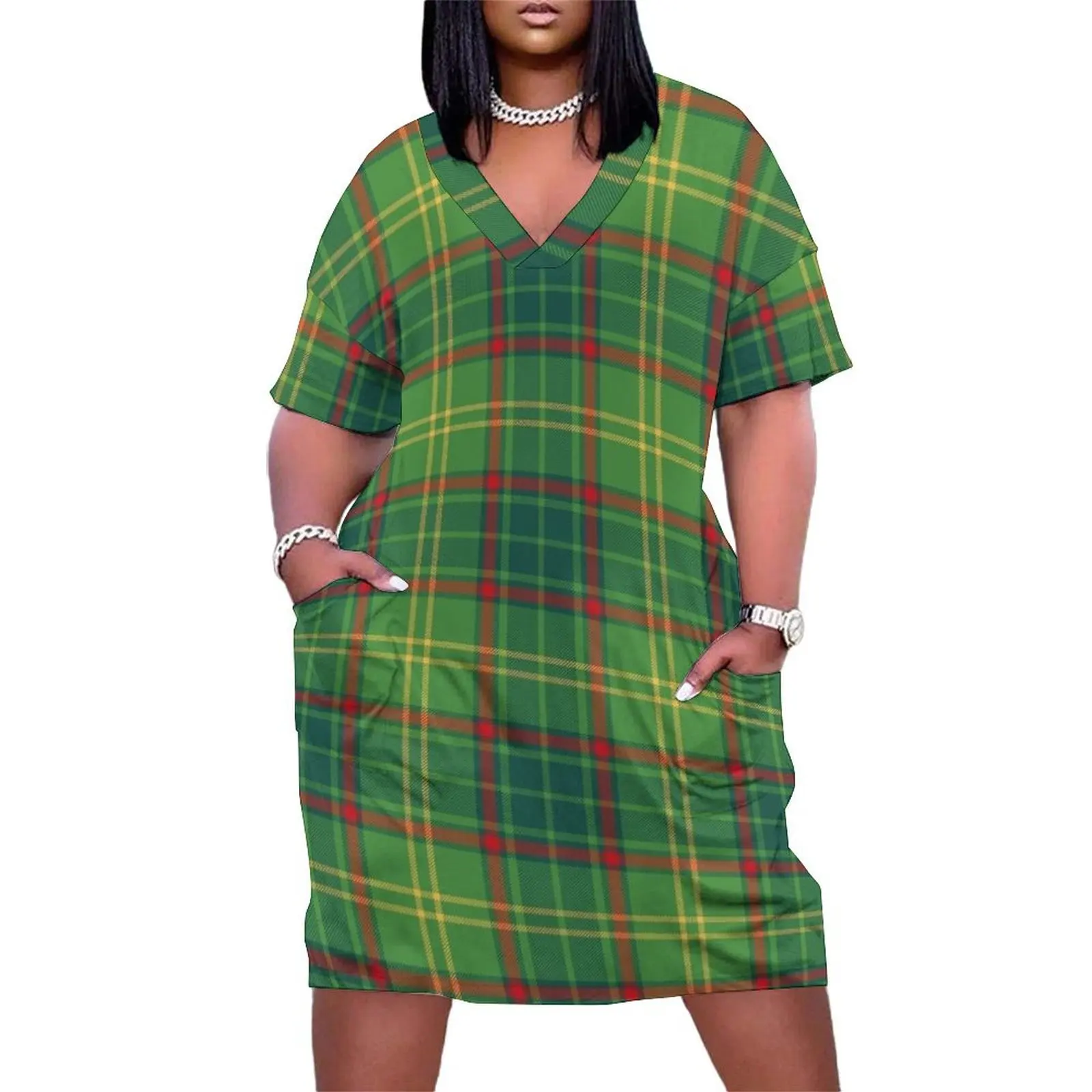 

County ARMAGH Irish Tartan, Ulster Province, Ireland Loose Pocket Dress summer clothes party dresses women
