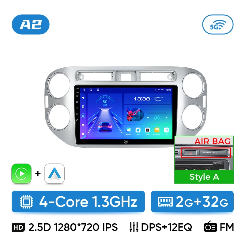 Ainavi autoradio voor Volkswagen VW Tiguan 2006 2010 2016 Golf Plus draadloze Carplay Android Auto autoradio multimediaspeler
