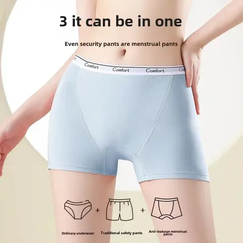 Three-in-One Plus Size Pure Cotton Menstrual Pants Women's Period Example Flat Angle Antileak Antibacterial Safe Pants