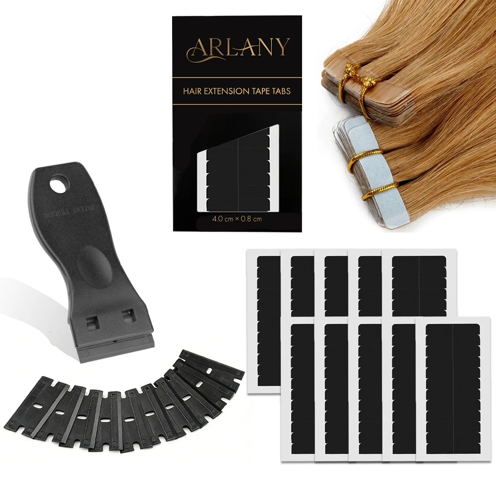 

Набор инструментов для наращивания волос ARLANY: 120 наклеек, скребок для удаления двусторонней ленты, 10 сменных пластиковых лезвий