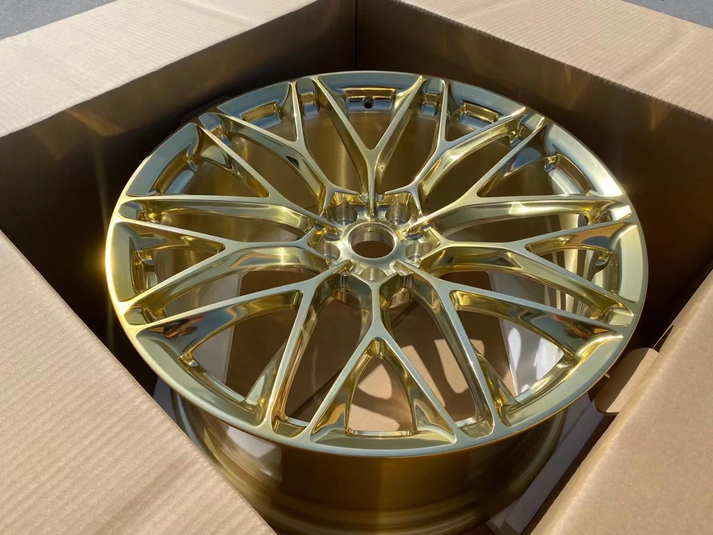 Yufei forged wheels 19 inch 5x120 custom rims  polished gold fit for Car refitted wheel hub