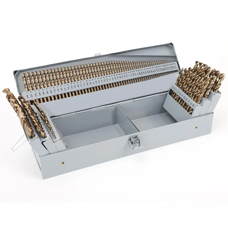 2025  Cobalt Drill Bit Set-  Stainless Steel, Cast Iron and Wood Plastic with Metal Indexed Storage Case, 1/16