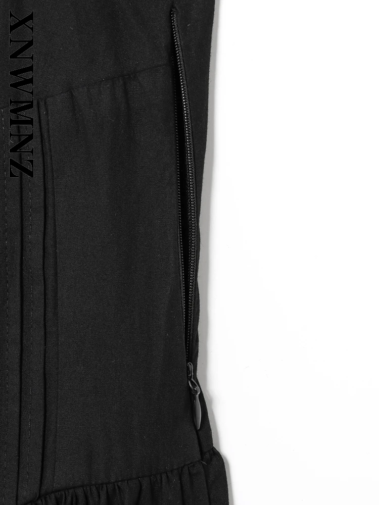 XNWMNZ Mini abiti in raso senza schienale a maniche corte casual eleganti da donna estivi Moda donna vintage colletto quadrato abito a pieghe