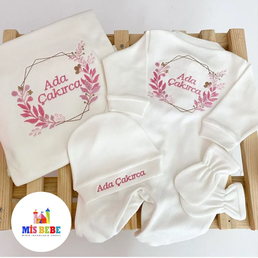 Baby Girl Boy King Queen Newborn Personalized Outfit Clothing 5-pcs Hospital Custom Fabric Antibacterial Babies Healthy Safe