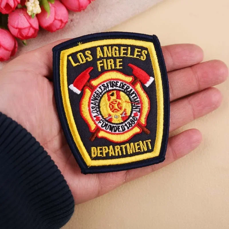 新しいyork fire部門の肩のエンブレム、火災事業体パッチ、航空バッジの鉄、los angeles Fire dept、刺embroideryキャップの記章