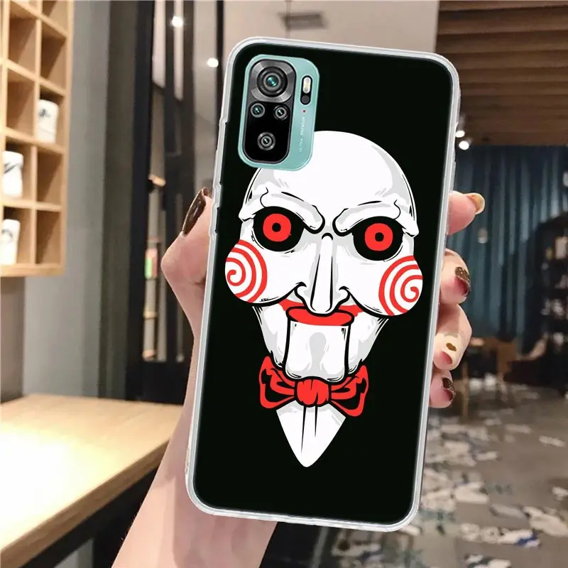 The Jigsaw Killer Horror Soft Phone Case For Xiaomi Redmi Note 12 12S 13 11 11S 10 Pro 10S 11T 9 9S 8T 8 11E Plus 7 Pattern Cove