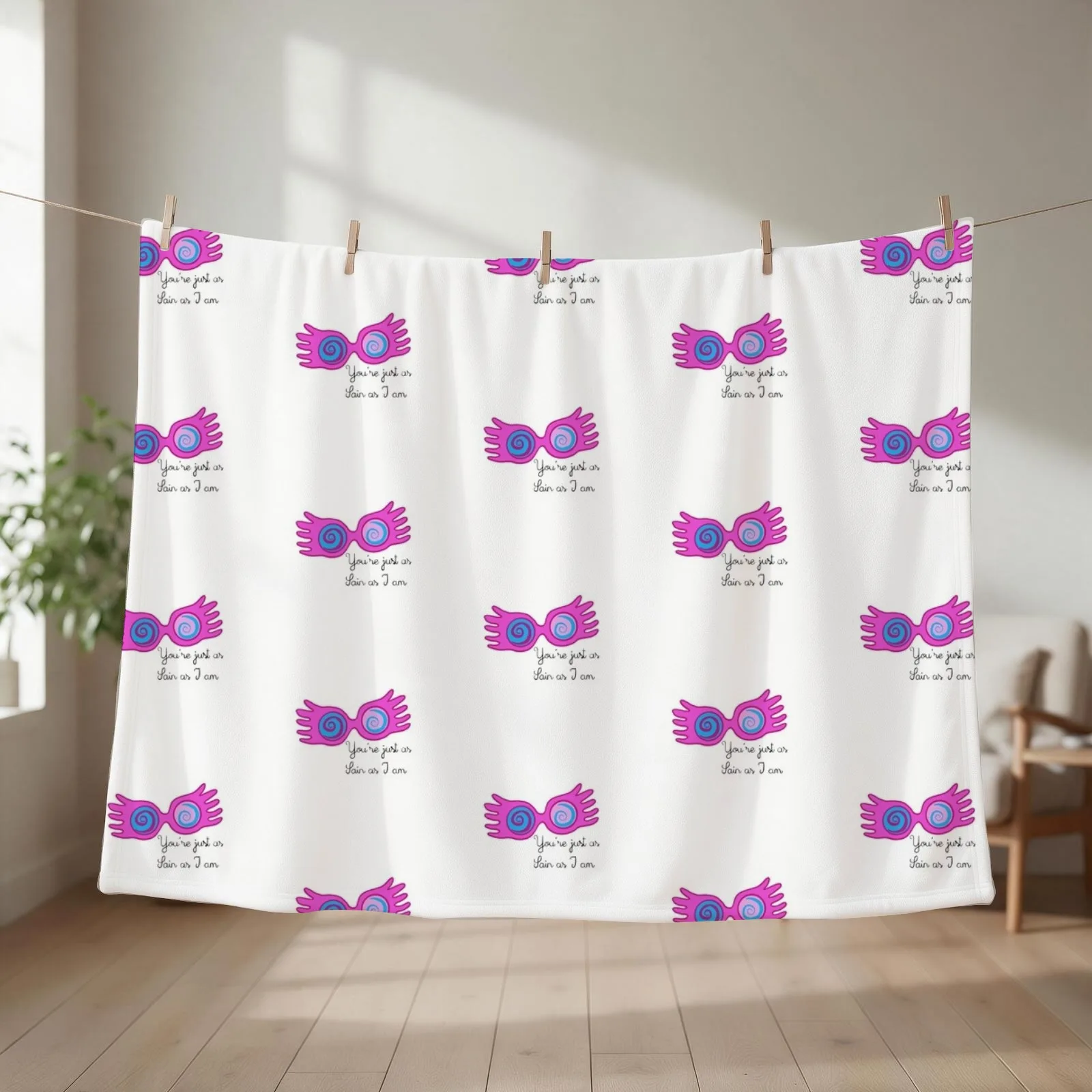 Luna lovegood glasses quote Throw Blanket couch cozy soft plush fuzzy picnic outdoor blanket