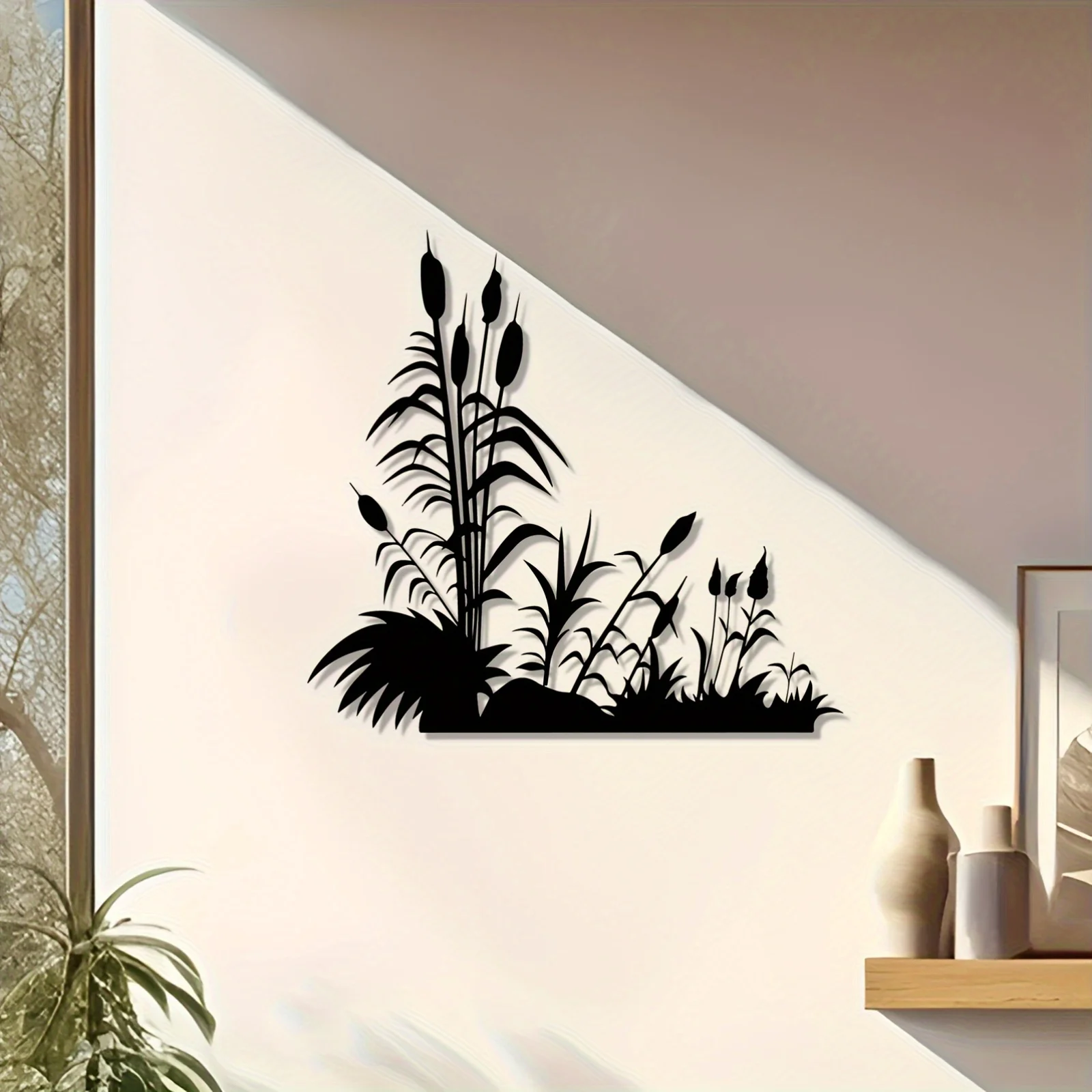 Geometric Cat Metal Wall Art, Modern Indoor Outdoor Sculpture, Ideal Gift for Cat Lovers