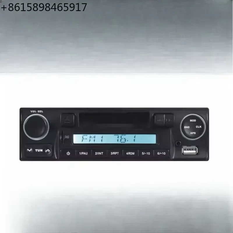 Portable retro USB SD radio car player with stereo and cassette capabilities