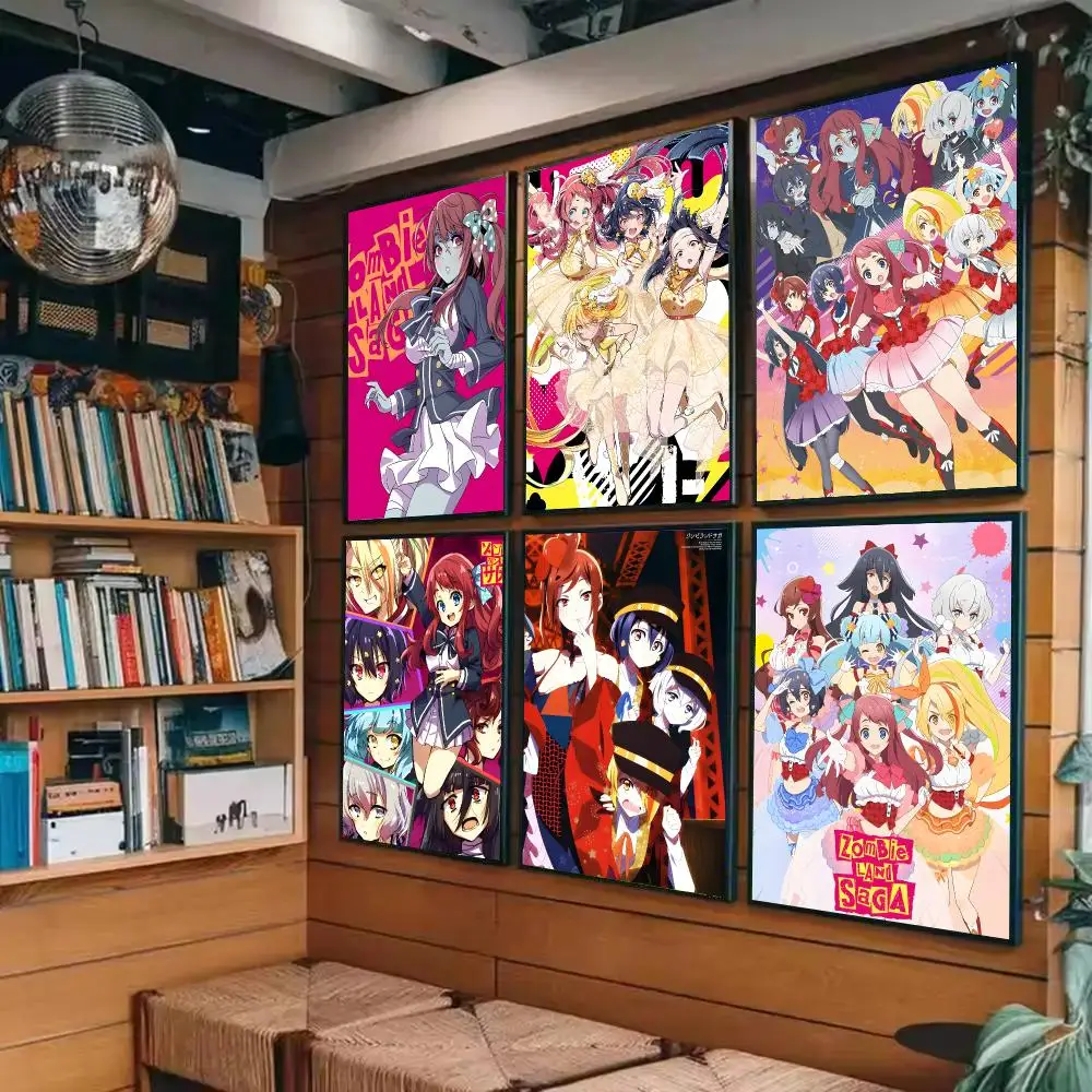 Zombie Land Saga Poster Sticky Painting Prints Wall Art Waterproof Home Living Bed Room Bar Cafe Aesthetic Decor
