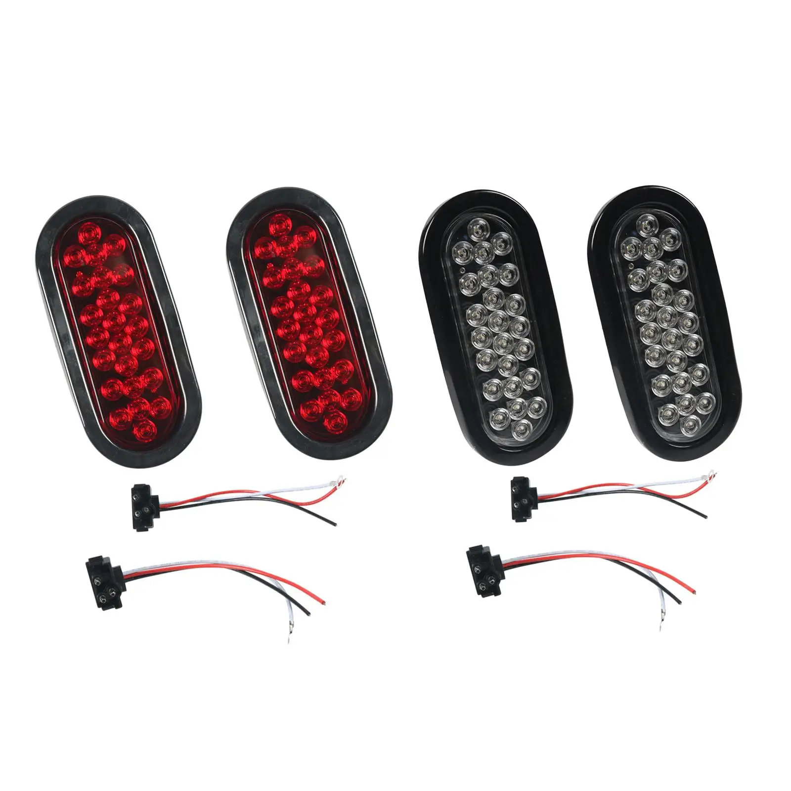 2Pcs Generic Oval LED Trailer Tail Lights Easy to Install Sturdy Accessories