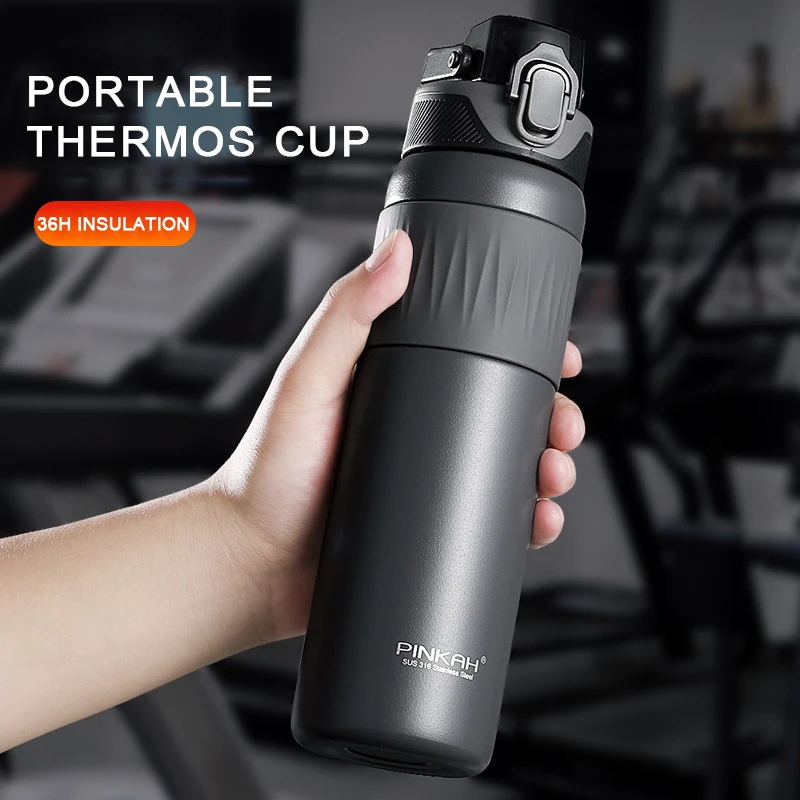 PINKAH New 316 Stainless Steel Sports Fitness Direct Drink Thermos Cup Large Capacity Portable Handle Custom Gift Water Bottle