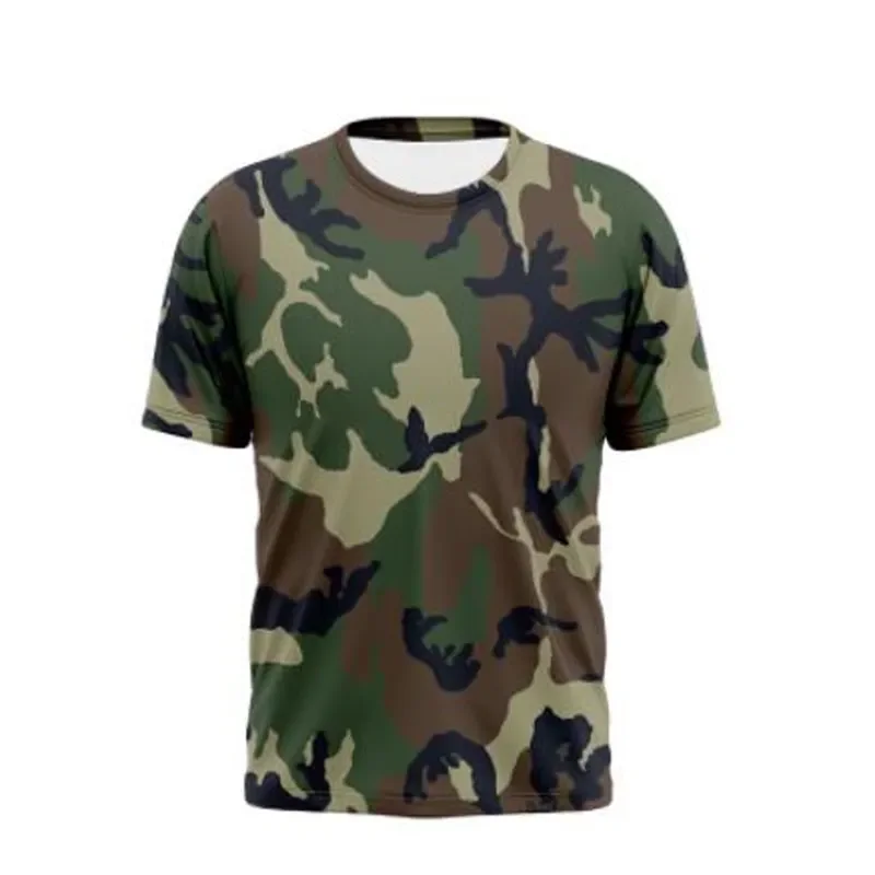 Men Unisex Short Sleeve Army Camouflage T Shirt Camo Fitness Athletic Gym Military Training Top Couple Tee XS 6XL