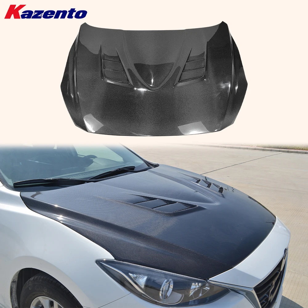 For Mazda 3 Axela 2014-16 5D Hatchback Carbon RX Style Front Vented Hood Bonnet( Ocean freight is favorable, welcome to inqury)