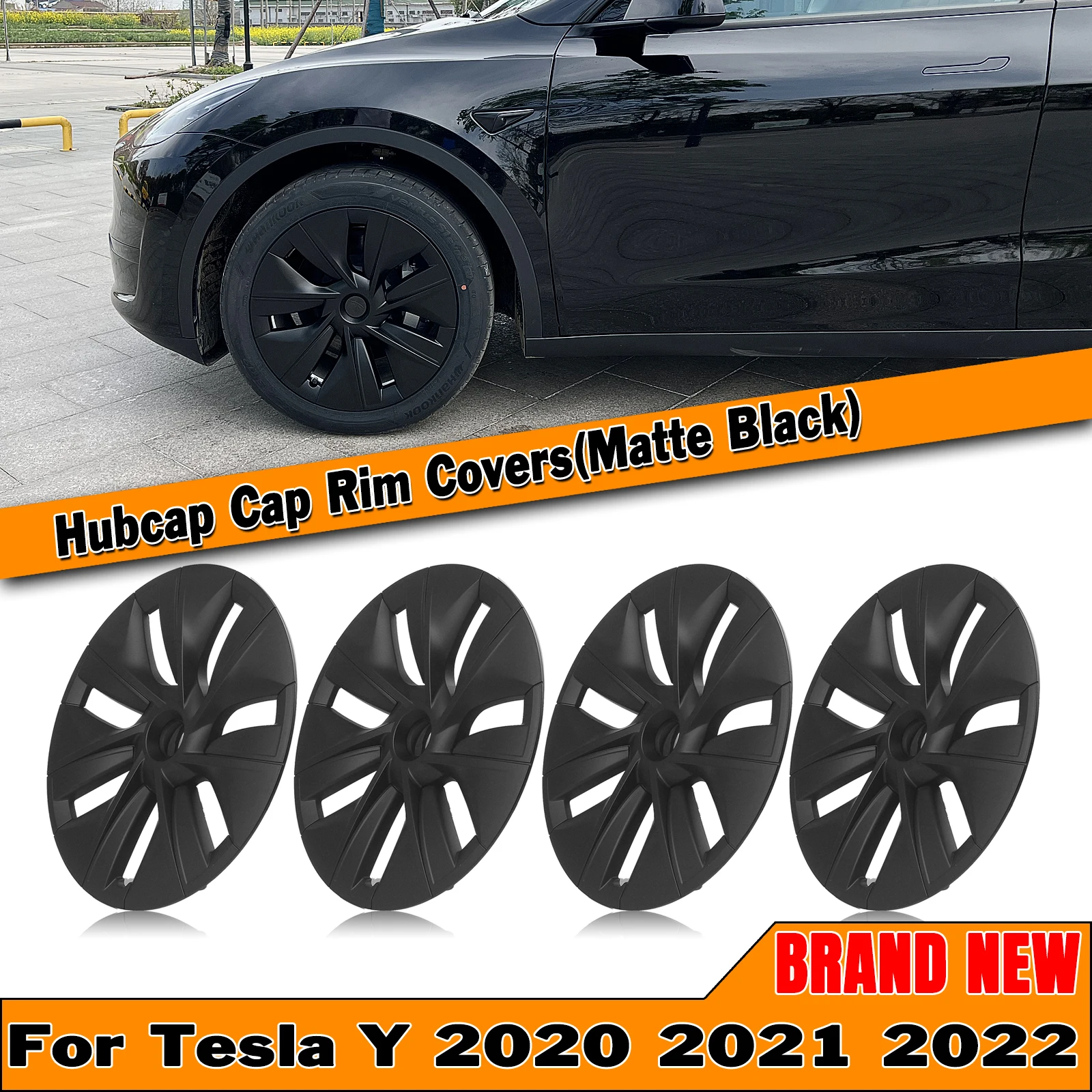 

4pcs/set 19'' Hubcaps Wheel Hub Cap Cover For Tesla Model Y 2020 2021 2022-2024 4 Door Matte/Glossy Black Tire Tyre Rim LR-09773