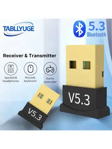 USB Bluetooth 5.3 Adapter for PC Laptop Computer Wireless Dongle Bluetooth Adapter Support Mouse Keyboard Windows 7/8.1/10/11