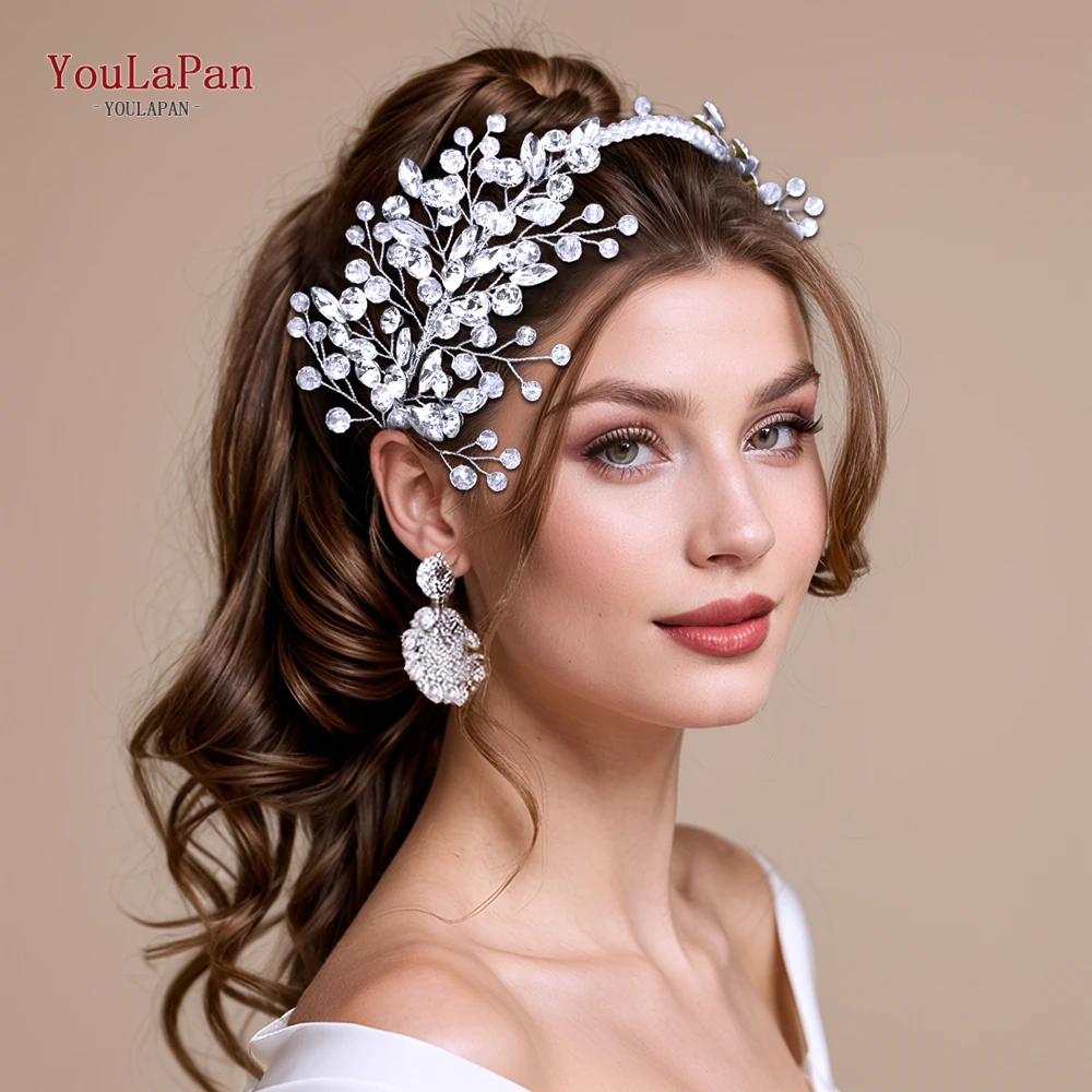 

YouLaPan Wedding Crystal Rhinestone Headwear Handmade Headbands Bride Pearl Headpieces Holiday Even Jewelry Accessories HP804