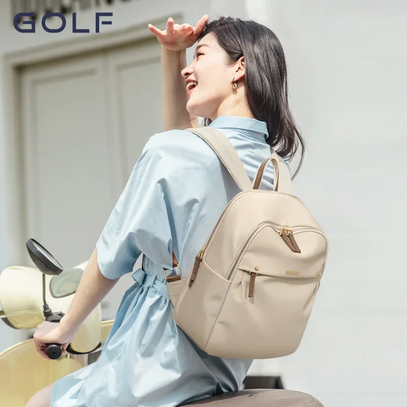 GOLF Backpack Bags for Women 2024 New Retro Simple School Bag Oxford Waterproof College Students Backpack Anti Theft Female Bags