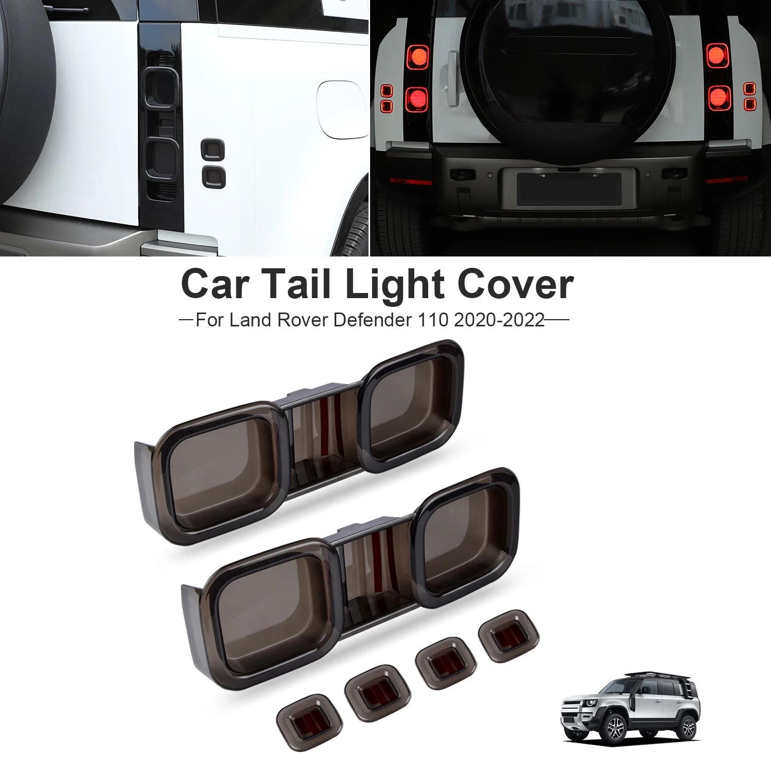 Car Tail Light Cover Brake Light Wide Indicator Cover Rear Lamp Hoods Guards Trim For Land Rover Defender 90 110 2020 2021 2022