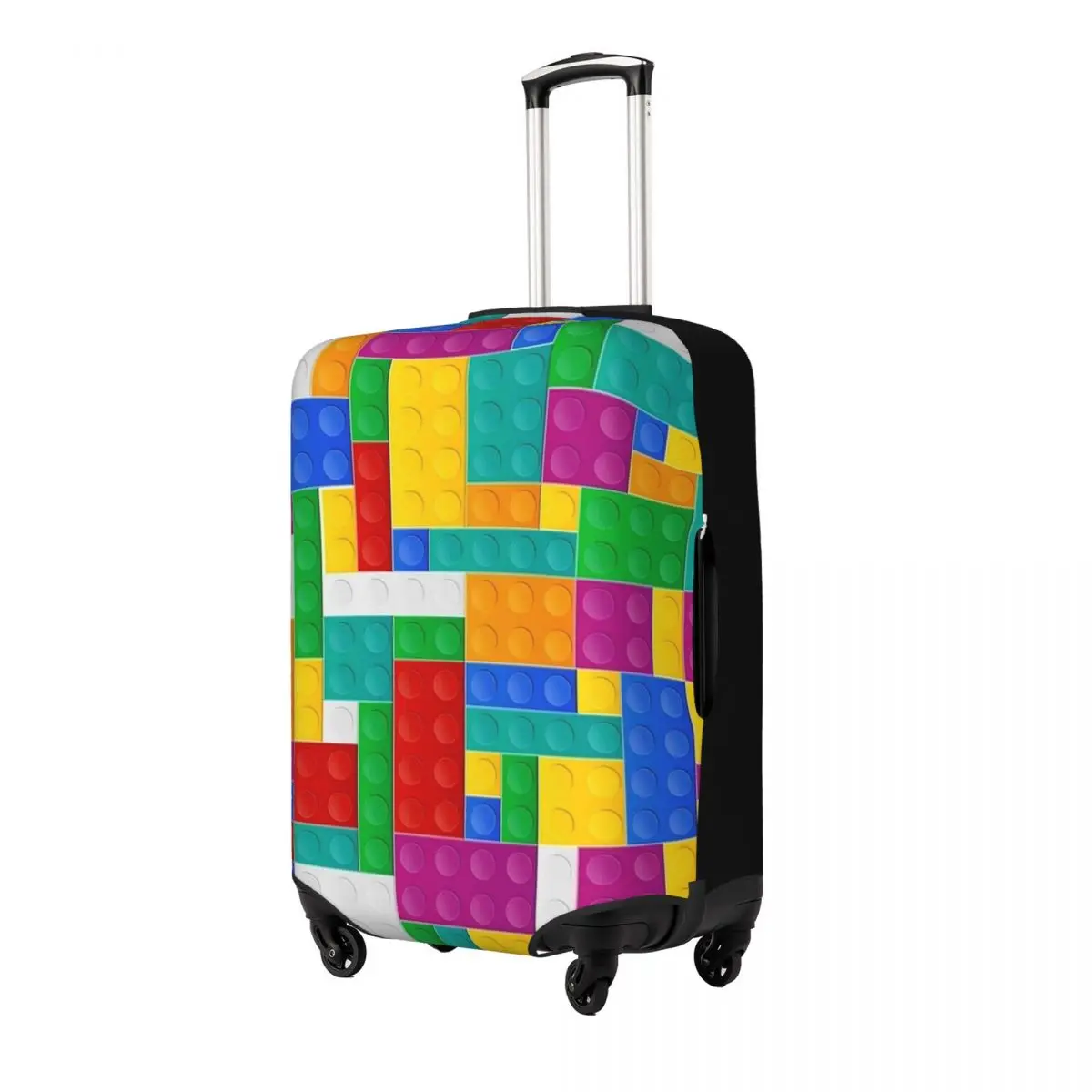 Colorful Building Blocks Toys Print Suitcase Cover Flight Business Elastic Luggage Case Protection
